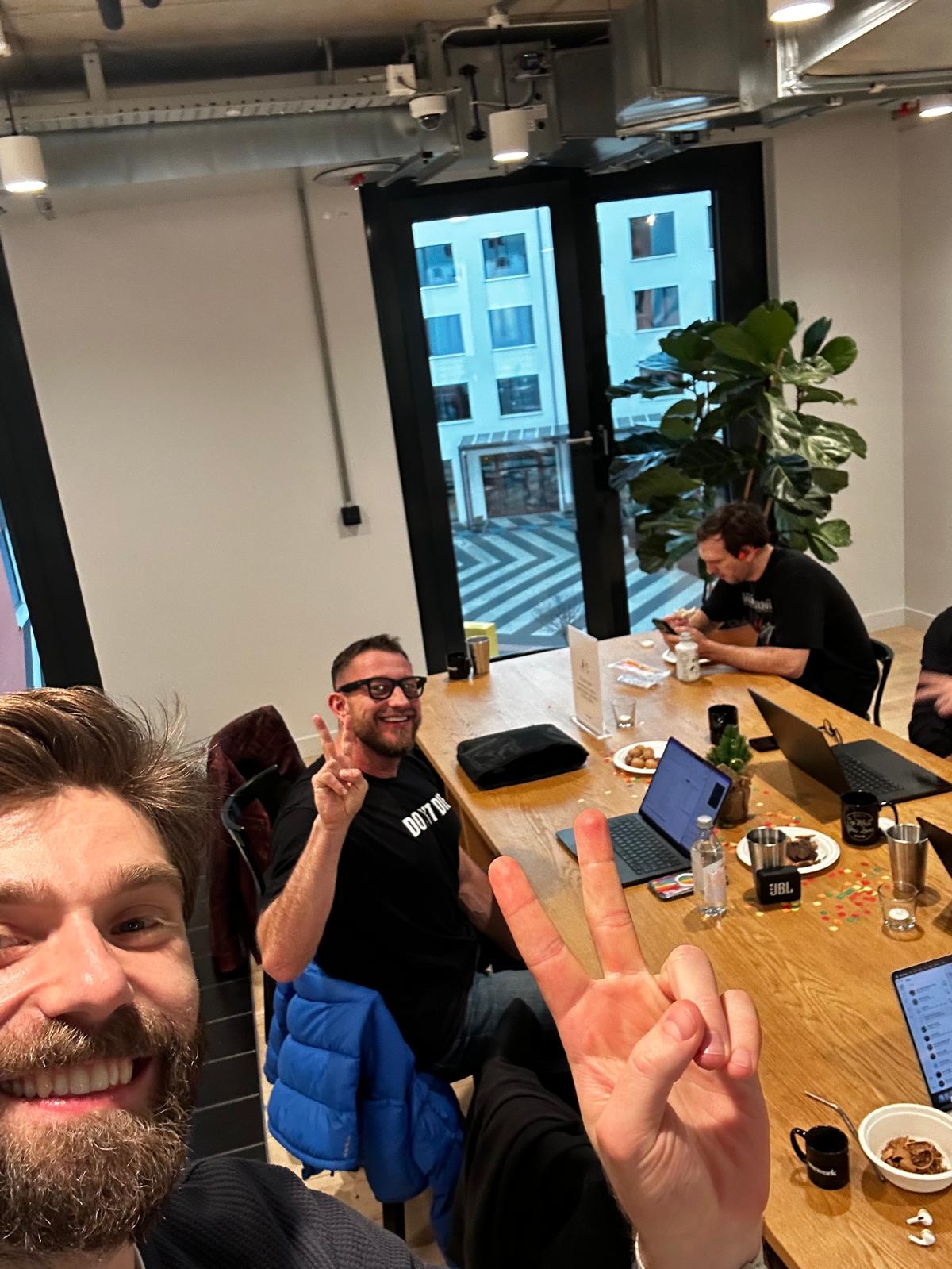 Founders at a co-working meetup in Berlin, December 2024